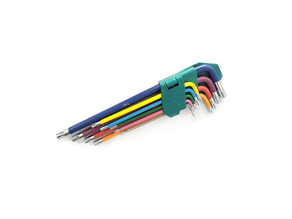 9 Chaves Torx De Aço Cromo Vanádio Com Braços Longos Conjunto De Chaves Estrela Para Reparação