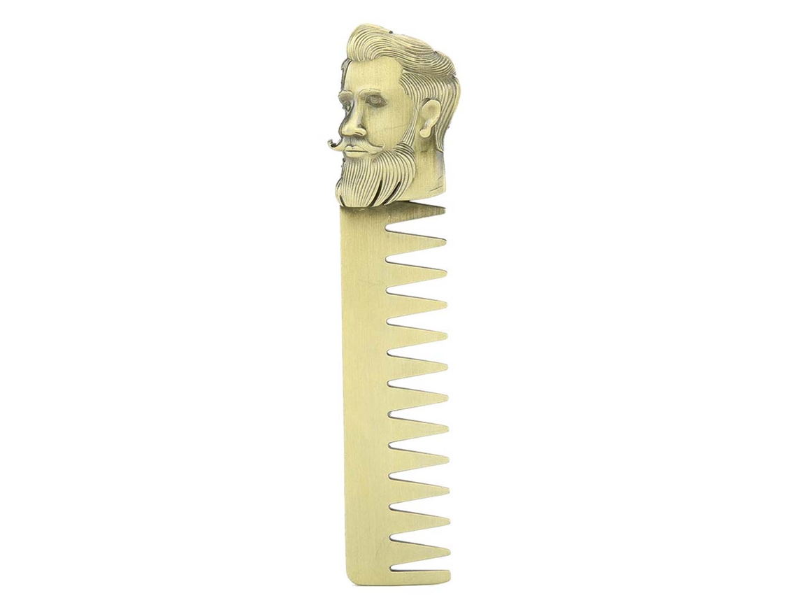 Pente De Barba De Estilo Com Dentes Largos Em Liga De Zinco Para Barbearia E Cabeleireiro Masculino