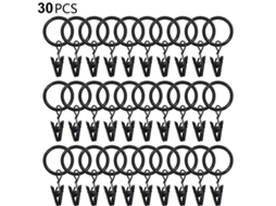 2026 30 Anéis de Cortina com Clips, Gancho de Fita de Alta Tensão, Material Premium Resistente À Corrosão, Diâmetro Interior 25mm