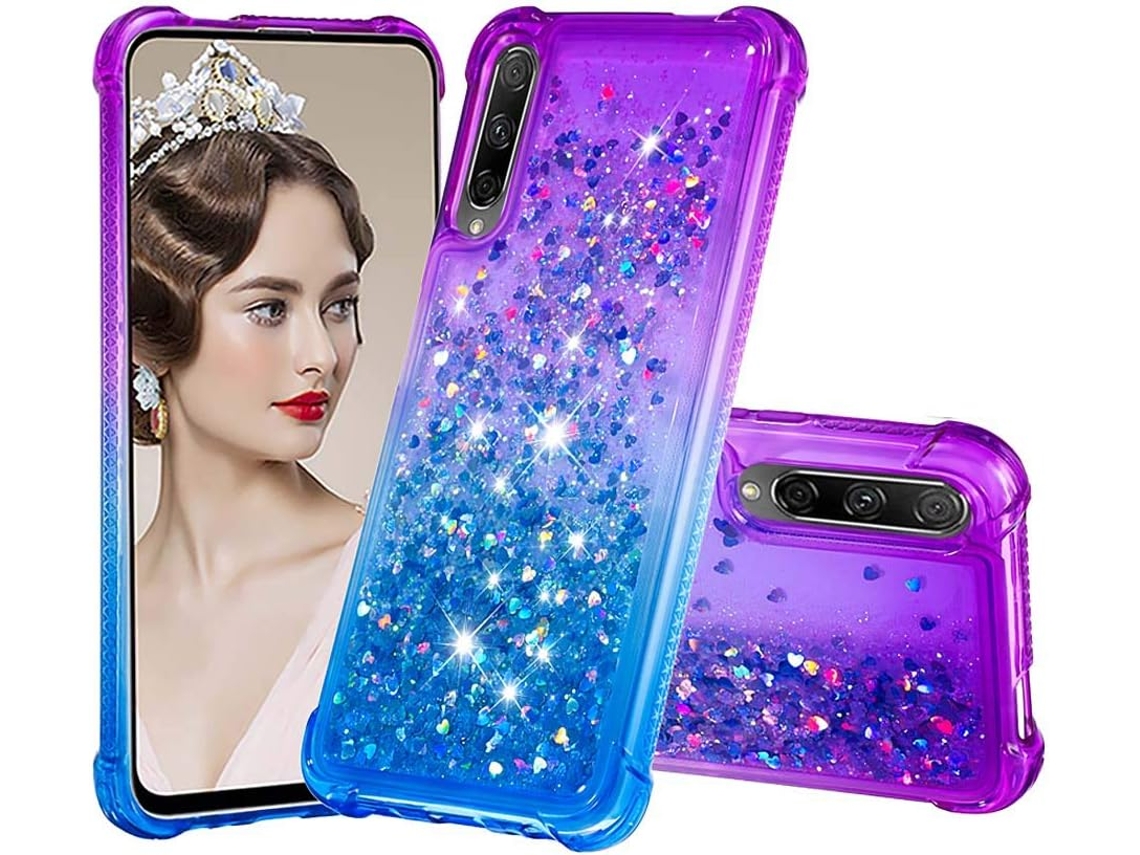 Capa Líquido Strass para Honor, Huawei Honor 9X HONGWE. Anti-Choque Bege