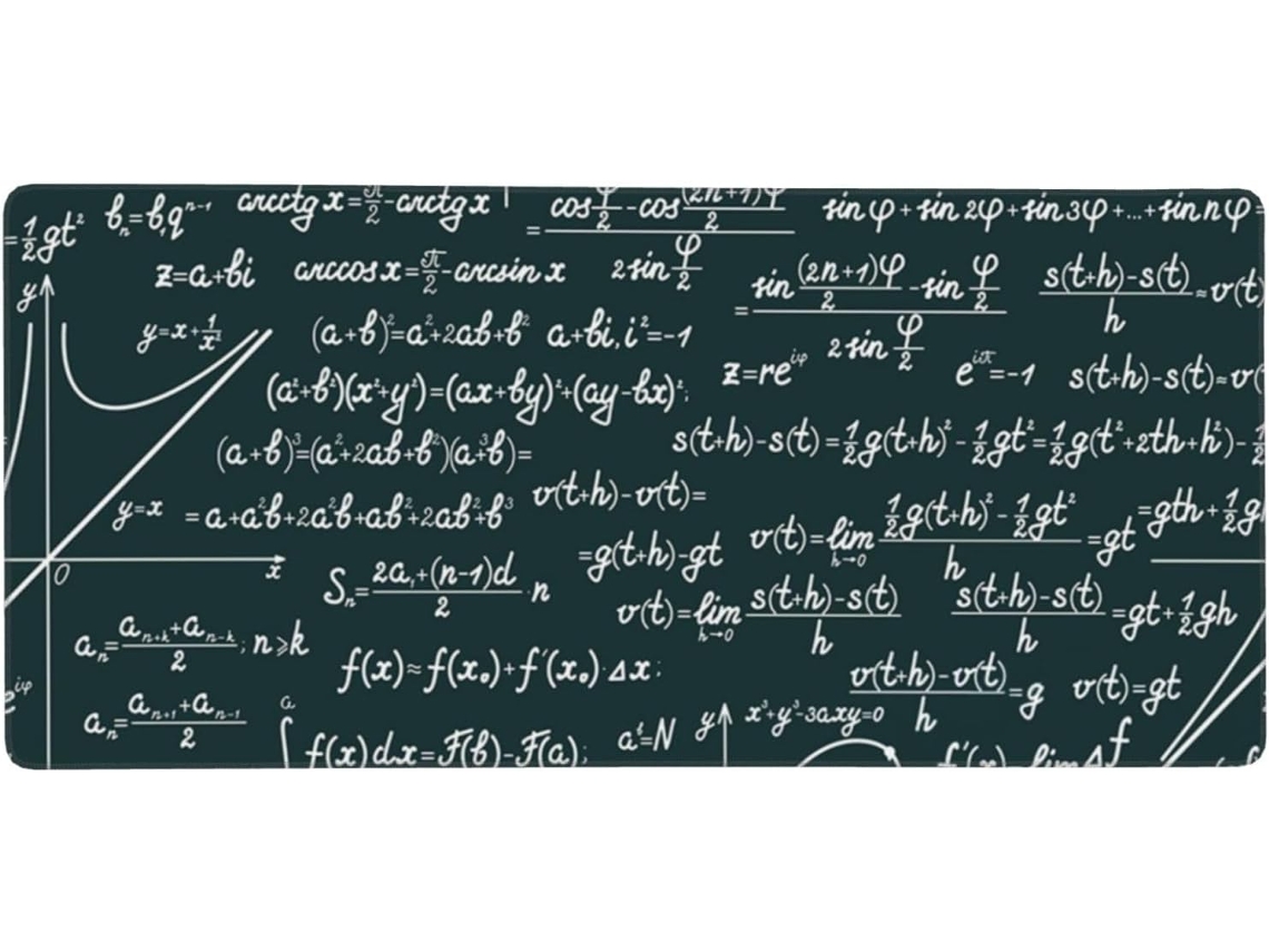 Modelo de Fórmula Matemática Manuscrita, Mousepad para Computador Grande Formato, com Base Borracha Antiderrap