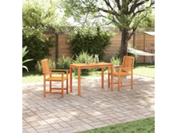 Vidaxl Conjunto De Jantar Para Jardim 3 Pcs Castanho