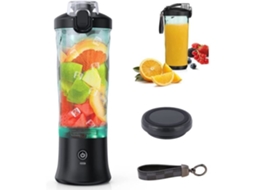 Liquidificador Portátil De 600ml Para Smoothies E Milkshakes, Com Carregamento Usb, C E 6 Lâminas