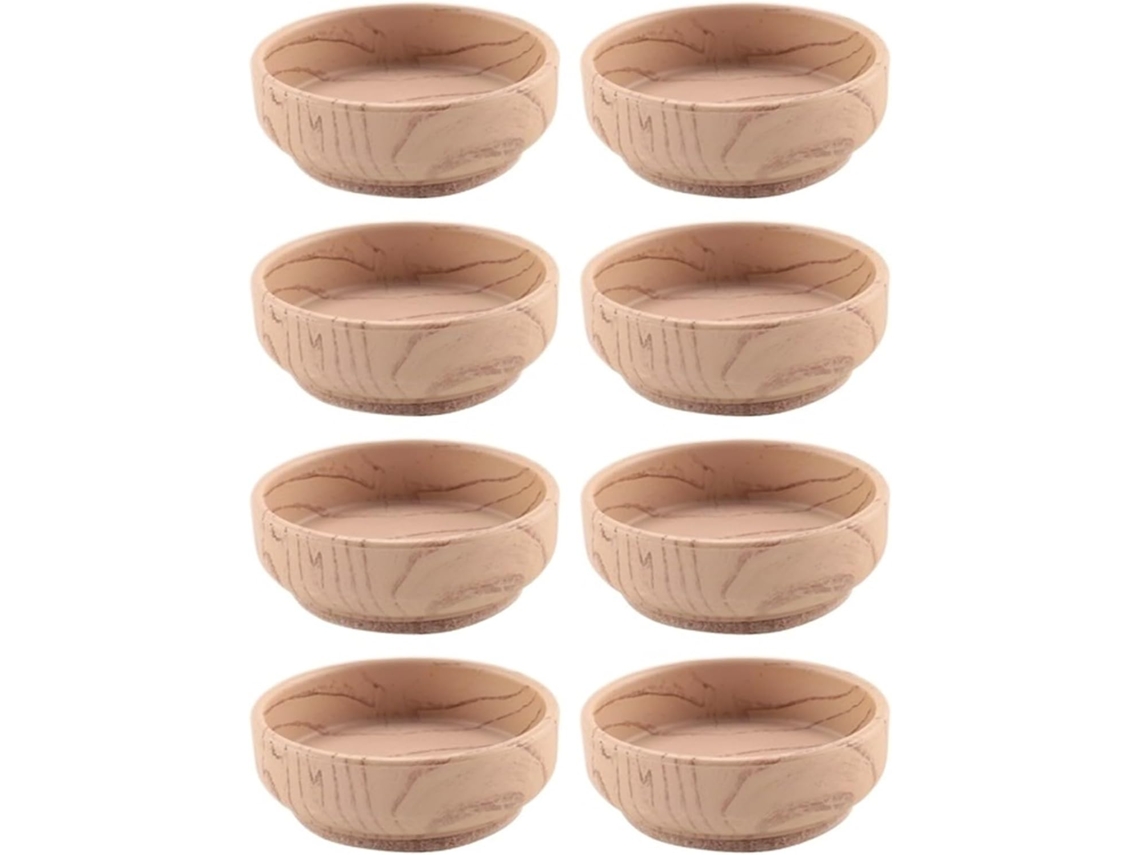 Conjunto De 8 Protetores Feltro Redondos 60mm Para Rodízios Móveis, Antiderrapantes, Para Pés De Cadeiras E Móveis Bege
