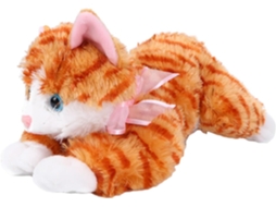 Gato De Pelúcia Realista Laranja 40 Cm, Animal Simulação Para