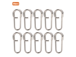 50 Clips de Pesca Aço Inox Oval Potentes