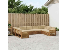 Vidaxl Conjunto De Sofás Para Exterior 9 Unid. Natural E Bege