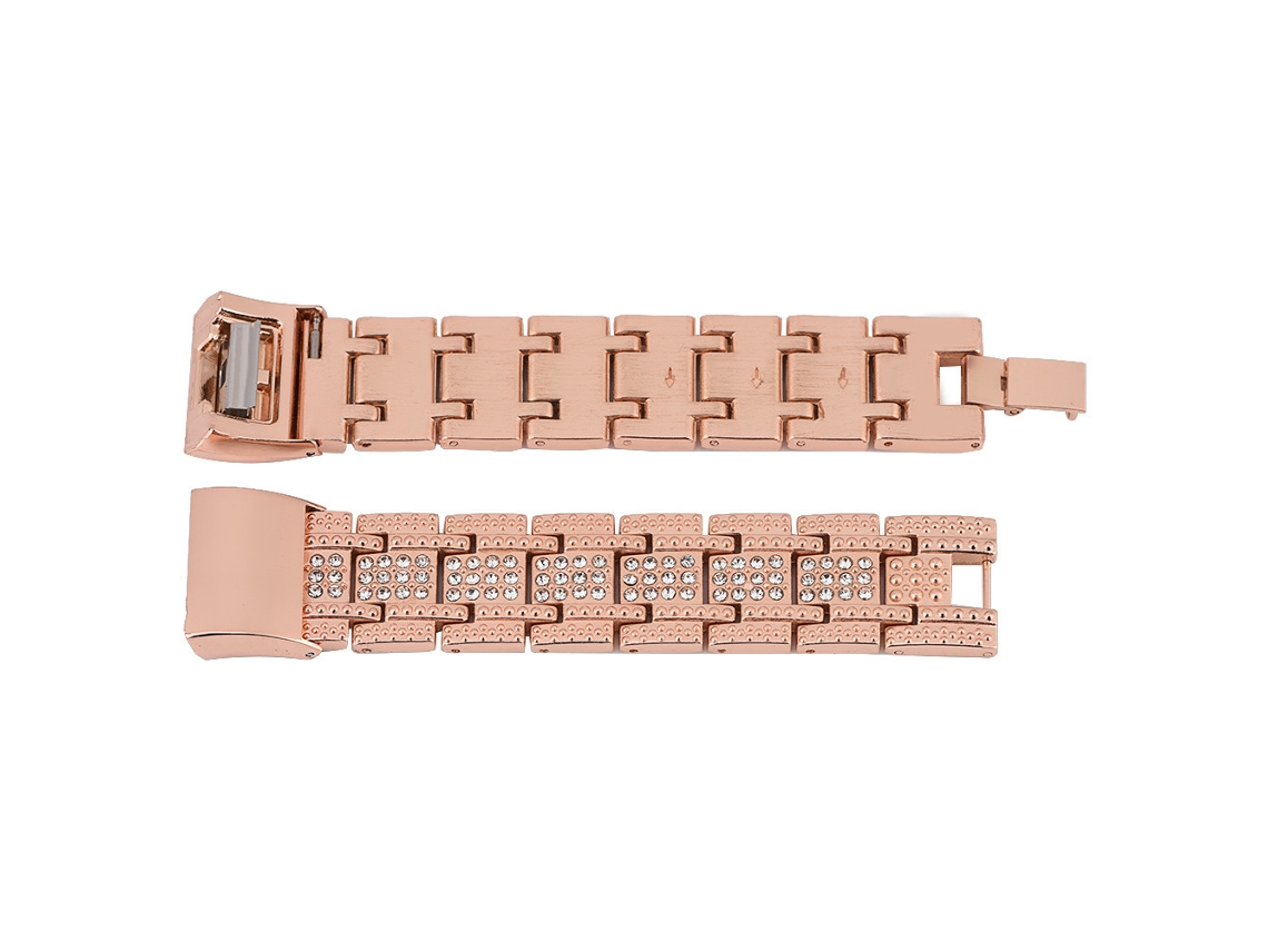 Pulseira de Metal Ajustável com Strass para Fitbit Charge 2 | EOOCOO