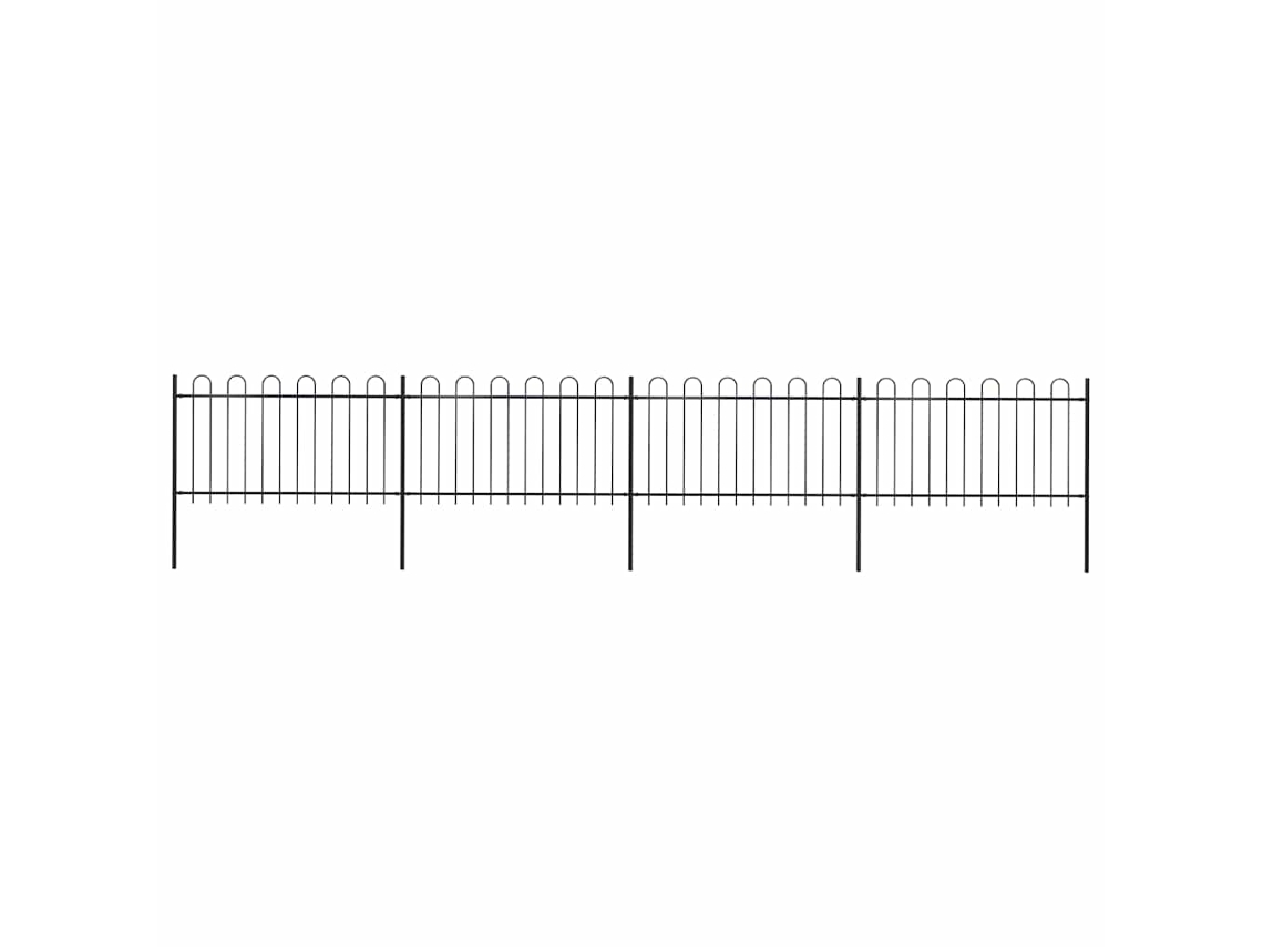 Vidaxl Cerca De Jardim Com Arco Superior Em Aço 714,5x100 Cm Preta