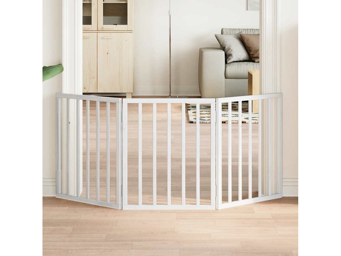 Vidaxl Portão Dobrável 3 Painéis 150 Cm Álamo Branco