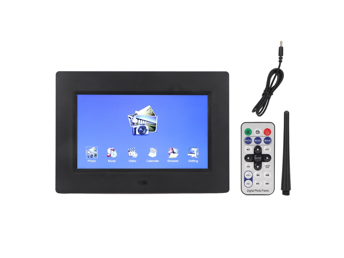Aetheria quadro Fotográfico Digital 7 Polegadas Hd 800x480 com Controle Remoto e Multifuncional