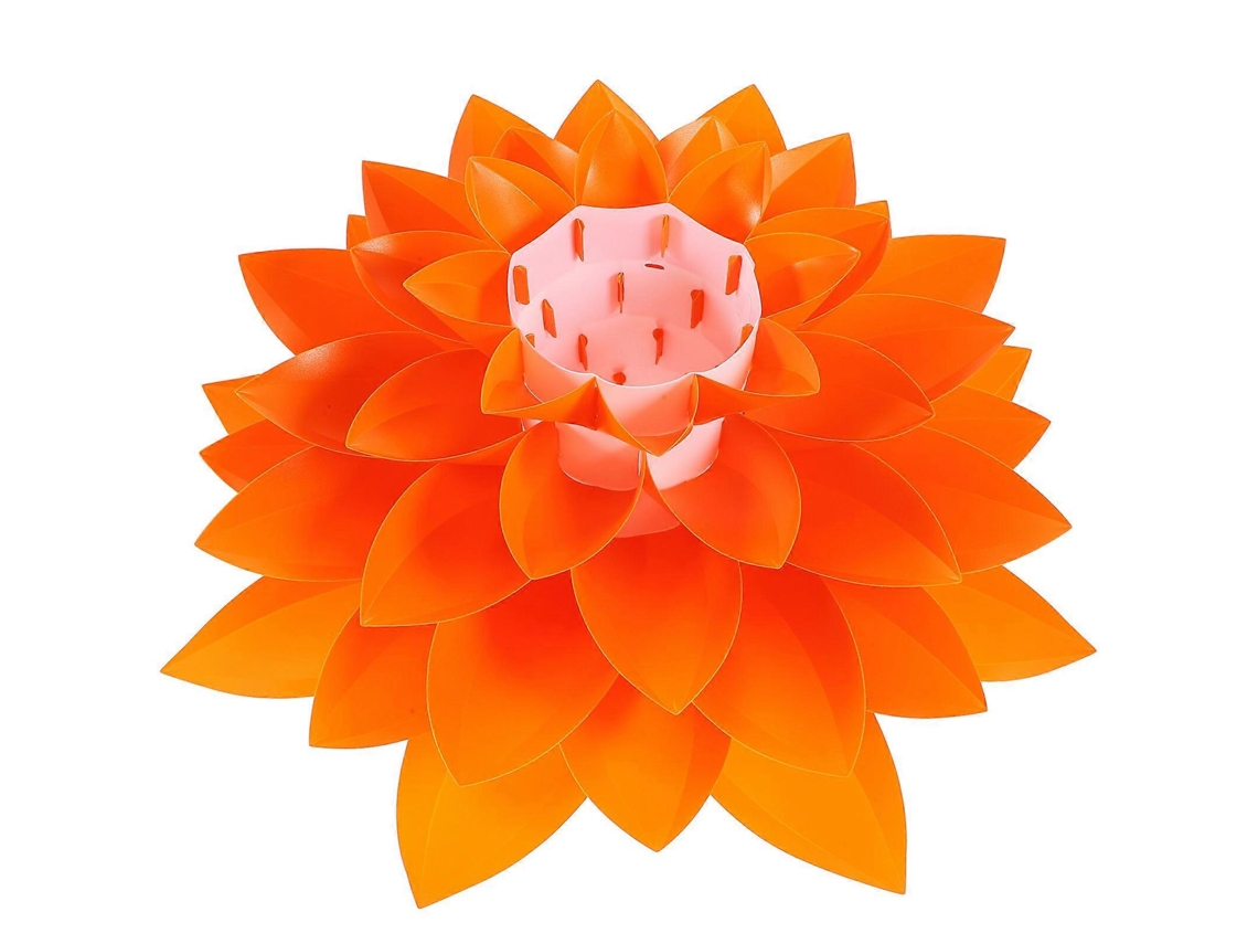 Lustre Lotus De Seis Andares, Luminária Suspensa Diy, Abajur Para Teto, Decoração Quarto, Quebra-cabeça, Moderno (laranja)-aquaforge