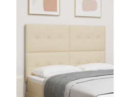Vidaxl Cabeceira Led Com Fitas Led Com Cabeceira Creme 144 Cm Tecido