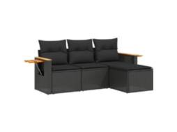 Garden Sofa Set, Garden Sofa Sets Vidaxl Preto Rattan / Vime (n/a)