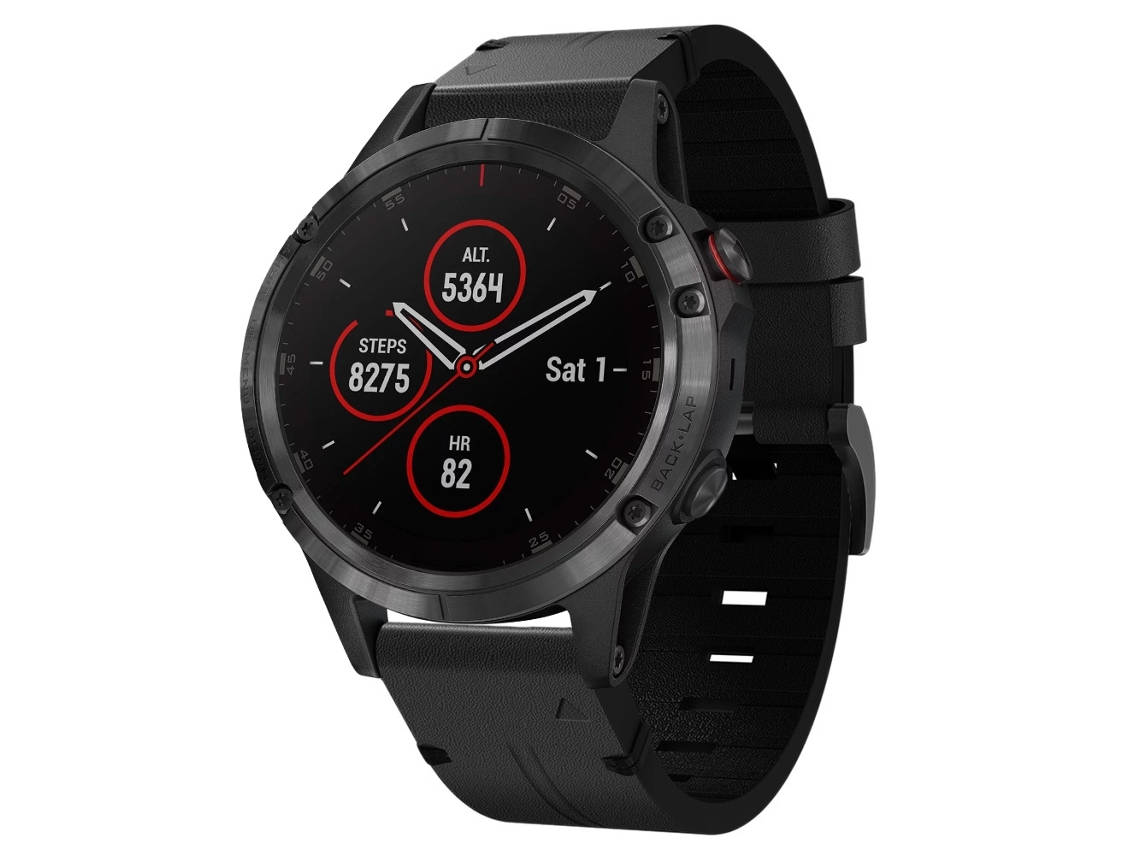 Bracelete de Smartwatch para Garmin Fenix 5 Plus 22 mm com fivela de aço de couro (preta)