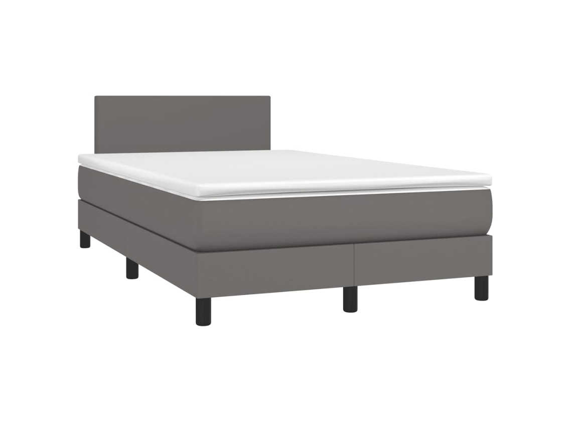 Cama Boxspring com Colchão 120x190 cm Couro Artificial Cinzento MAISON EXCLUSIVE
