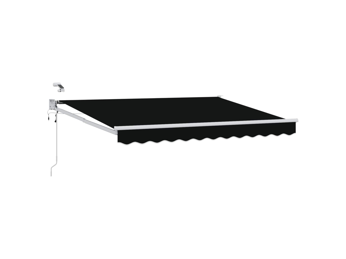 Vidaxl Toldo Retrátil Elétrico Preto 3 X 2,5 M