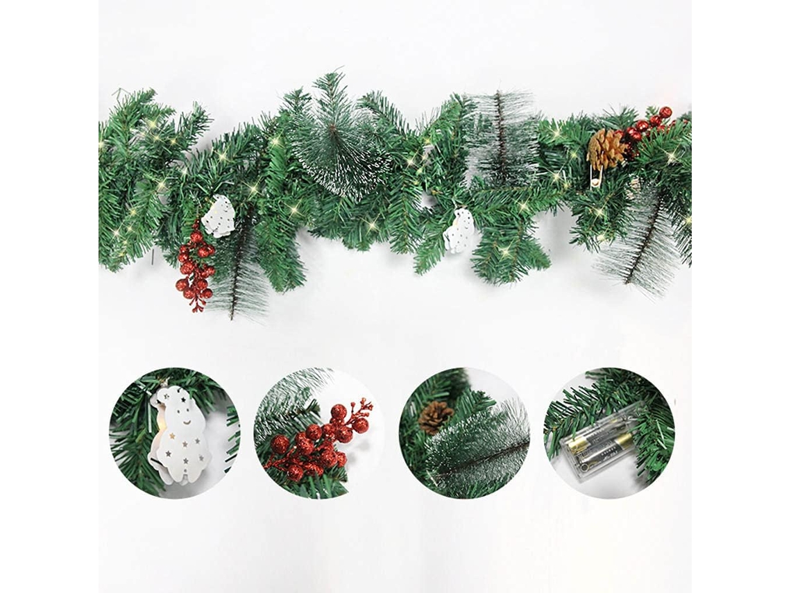Decoração De Pvc Verde De Rotin Com 1,8 Metros Lumières Guirlande De Diy Hôtel Ornements