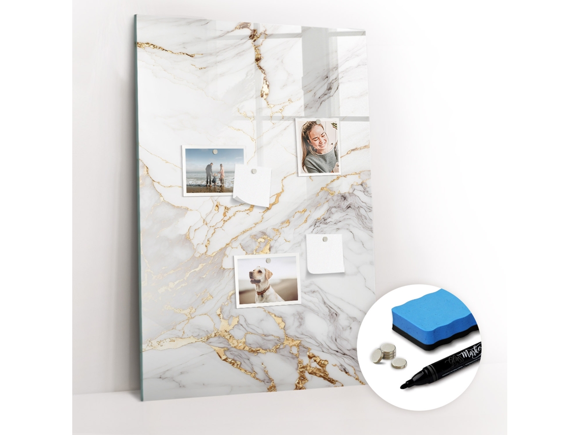 Quadro Magnético Mármore Decorativo Para O Escritório Espelharte (60x90 Cm)