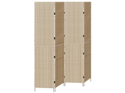 Conjunto 1 Divisor De Ambiente Vidaxl Bege Vime Pe (195 X 180 Cm)