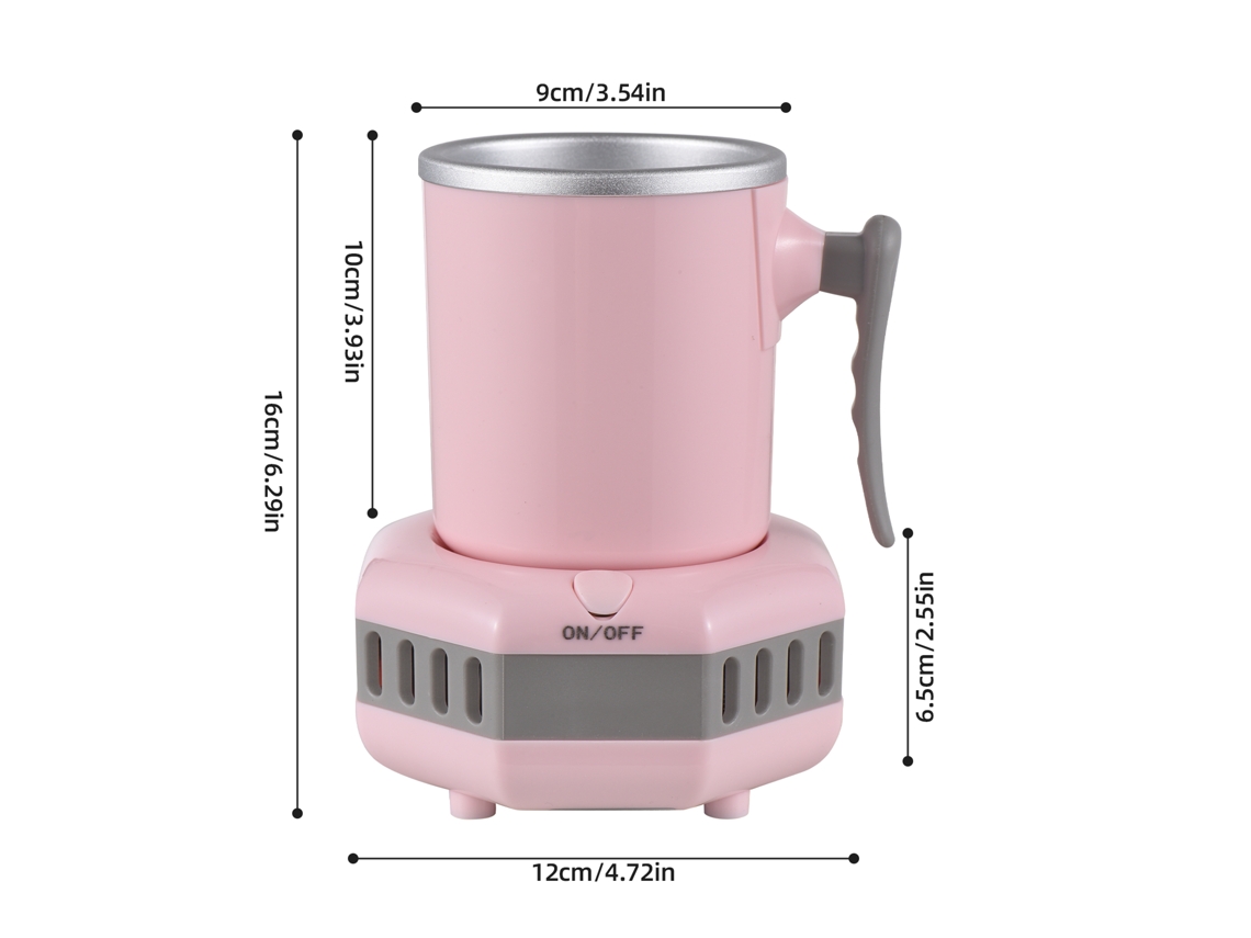 Resfriador e aquecedor de bebidas elétrico de alumínio 15oz com alça para escritório S/MARCA