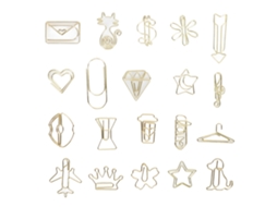 100 Clips De Papel Decorativos Metálicos Antideslizantes, Bonitos E De Forma Original Para Documentos E Scrapbook, Cor Ouro