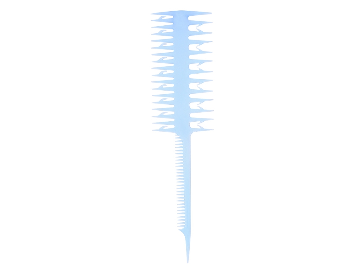 Pente profissional de dupla face 2026 para mechas e cabelos tingidos com dentes finos e largos - Azul