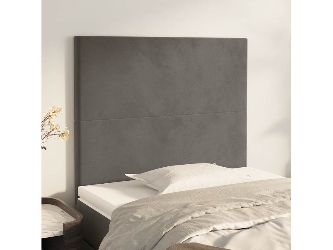 Vidaxl Cabeceira Cinza Escuro 100x5x118/128 Cm Veludo