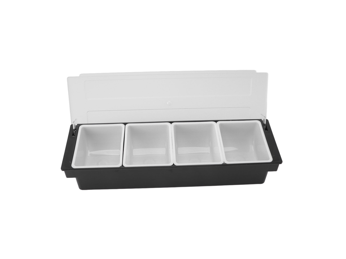 Cesto de Temperos com Tampa Transparente 4 Compartimentos S/MARCA