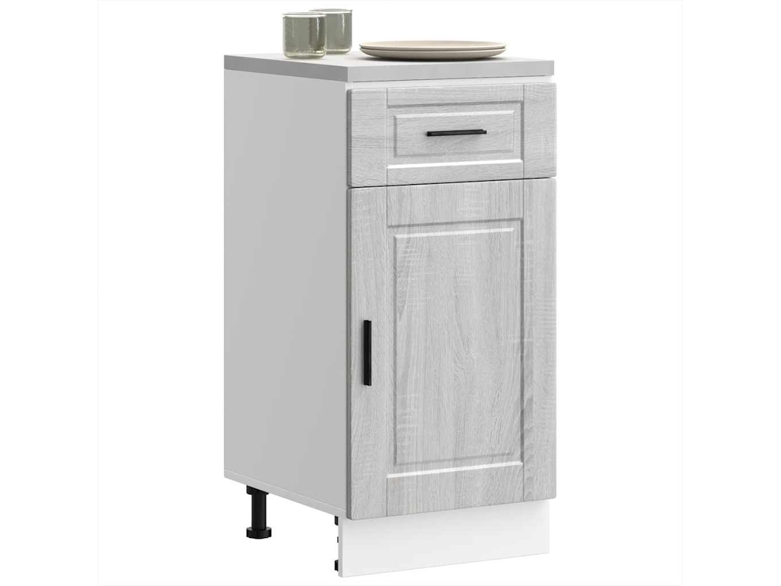 Vidaxl Armário Base De Cozinha Porto Derivados Madeira Cinzento Sonoma