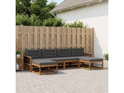 Vidaxl Conjunto De Sofás Para Exterior 6 Pcs Natural E Antracite