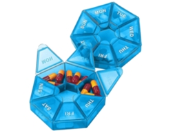 Conjunto De 2 Porta Comprimidos Portátil Organizador Comprimidos Para 7 Dias Caixa Armazenamento Medicamentos Fácil Enchimento, Aquaforge