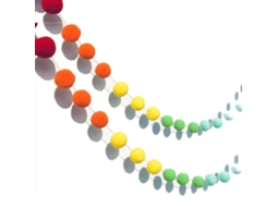 Arco Íris Pom Pom Guirlanda, Decoração De Sala Personalizável, Fibra De Lã Durável E Macia, Kit Decorativo Decorativo À Mão Para Decorações De Festa,