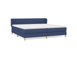 Cama com Molas/colchão 200x200 Cm Tecido Azul MAISON EXCLUSIVE