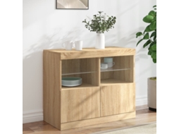 Vidaxl Aparador Com Luzes Led 81x37x67 Cm Carvalho Sonoma