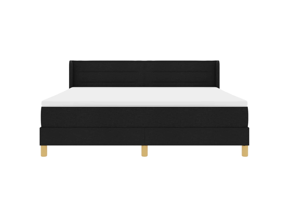 Cama Box com colchão e cabeceira preta 200x180 cm