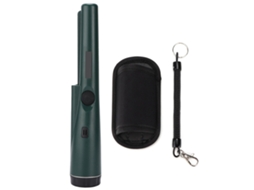 Detector de metais portátil com ponta de haste para caça ao tesouro, verde militar.