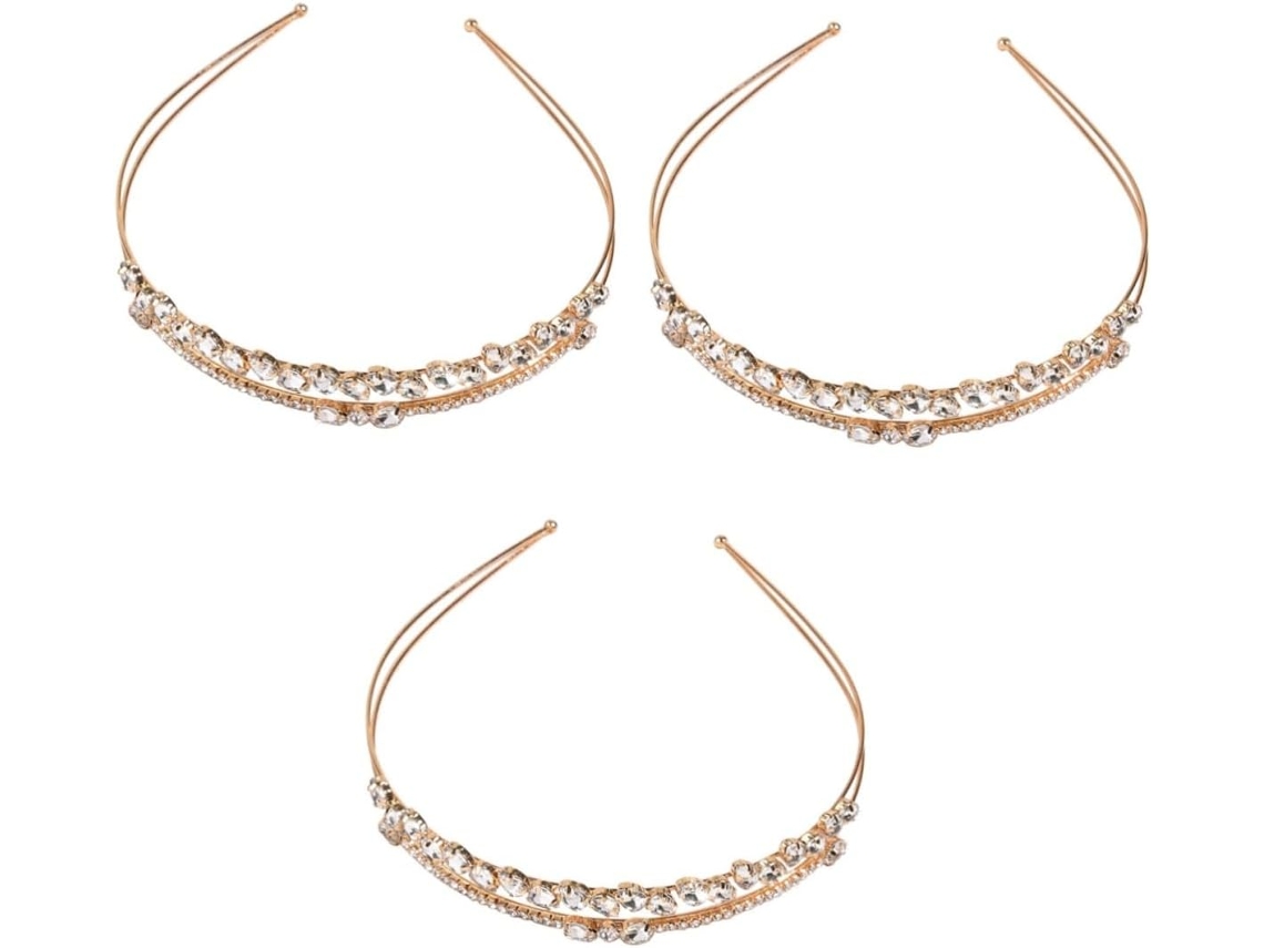 Conjunto De 3 Tiaras Elegantes Para Casamentos, Com Acolchoamento Duplo E Acessórios Para Festas E Cerimônias.