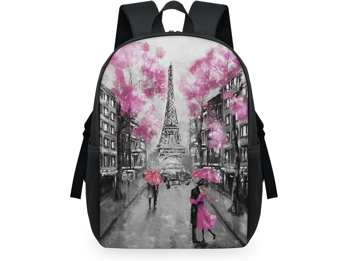 Mochila Torre Eiffel Paris para Crianças 32 5 X 15 X 44 9 Cm Tecido de Malha