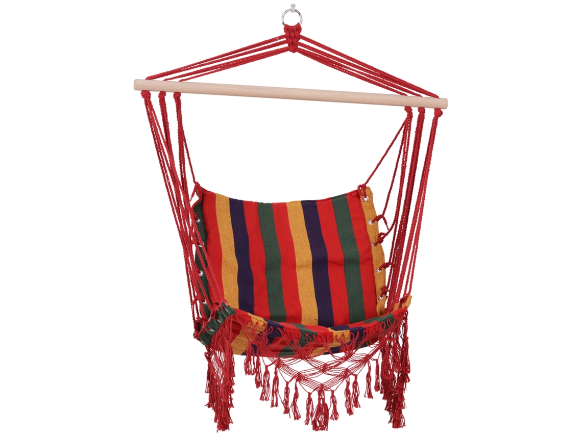 Cadeira Suspensa ZENCORE SERVICES com rede, algodão poliéster, 100kg, 100x60x100cm, multicolorida