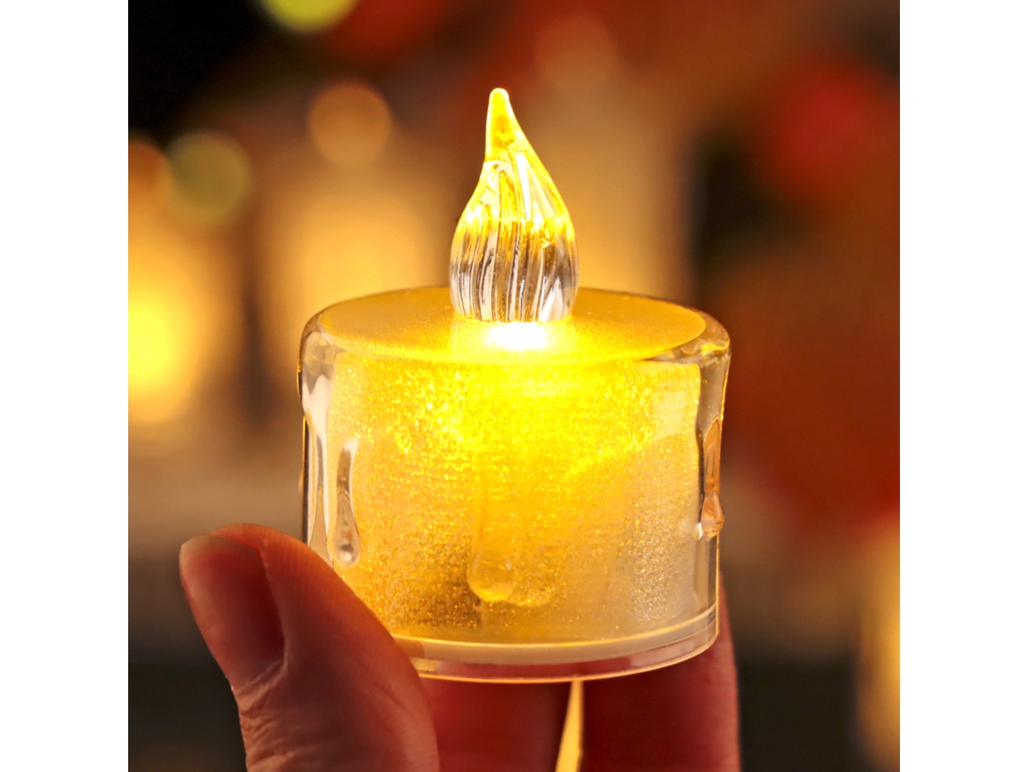 (48 Peças) Velas De Cristal Eletrônicas, Ideais Para Festas De Fim De Ano E Decorações Românticas, Bateria Inclusa.