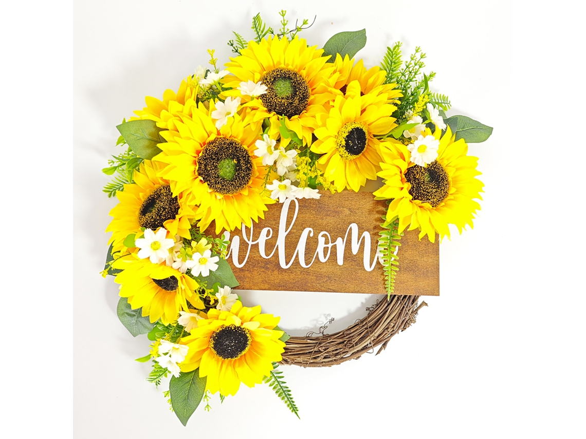 Laxiscreed Coroa De Girassol Para Decoração De Interior E Eventos, 45x40cm