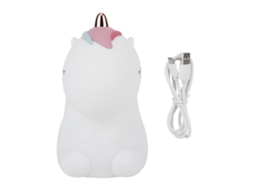 2026 lâmpada de Noite Led Usb de Silicone com Animais Bonitos para Quarto, Colorida e Carregamento Usb, Branco