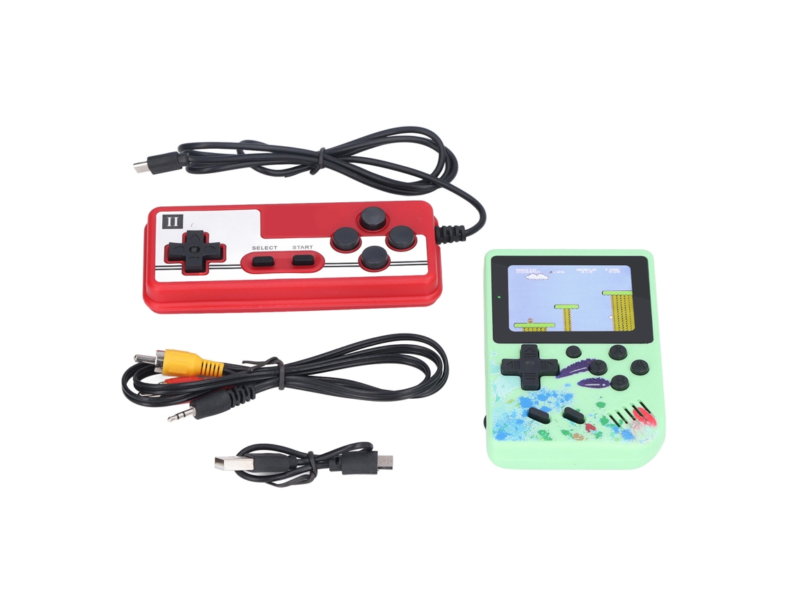 Mali console de Jogos Portátil Ultra Fino com 400 Jogos Clássicos para Crianças e Adultos Verde