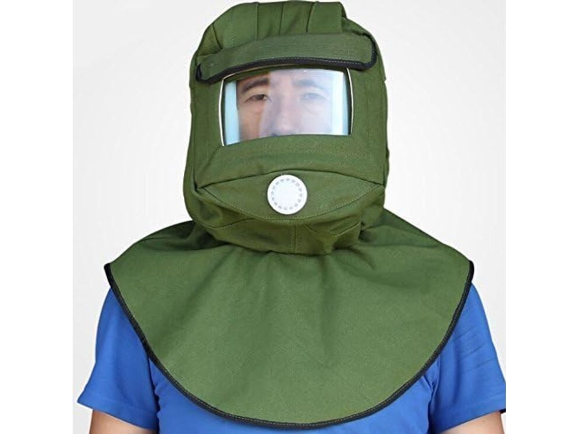 Capucha Antipolvo Para Arenado Anti-viento Máscara Protectora Herramientas De Arenado
