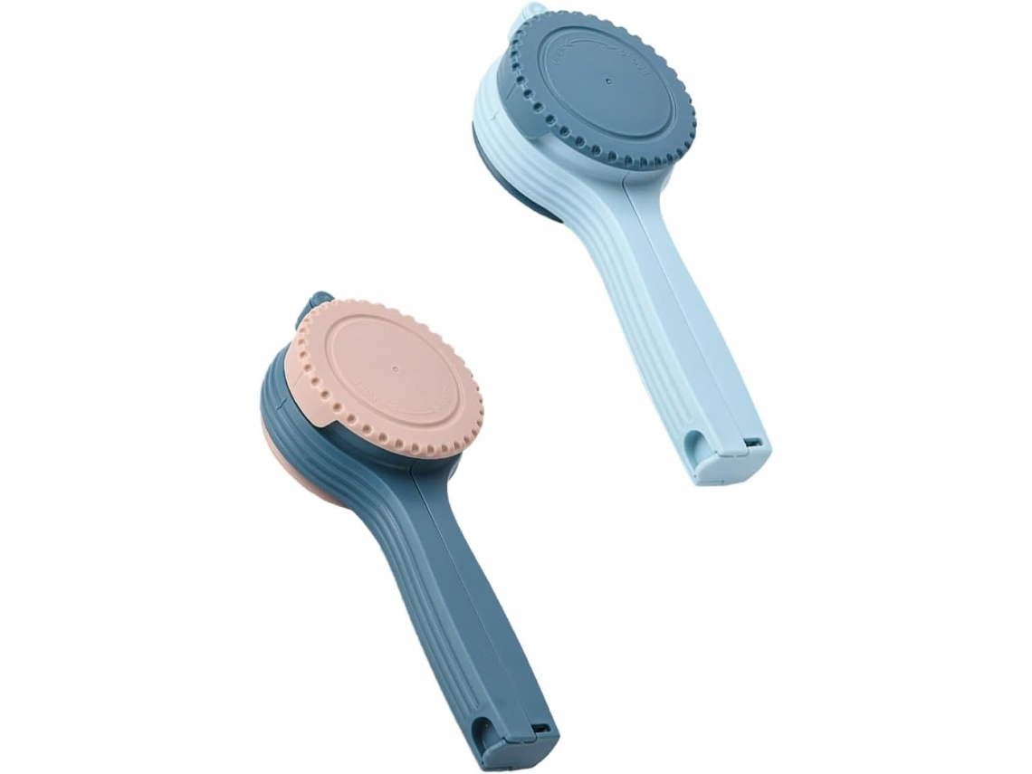 Clipe para marcar sacos de alimentos Healeved, 2 unidades, design que facilita a limpeza, material PP para armazenamento.