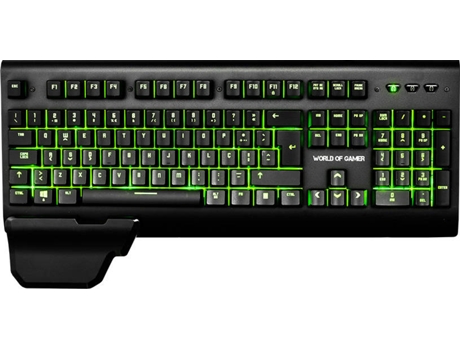 Teclado Gaming WORLD OF GAMER Monster P013 em Preto — Com fio USB | Mecânico | Layout US | Switch Membrana | Iluminado