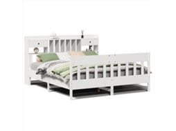 Cama Sem Colchão 180x200 cm Madeira de Pinho Maciça Branco MAISON EXCLUSIVE