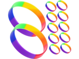 Conjunto de 42 pulseiras de silicone com desenhos do orgulho LGBTQIA+ para festas.