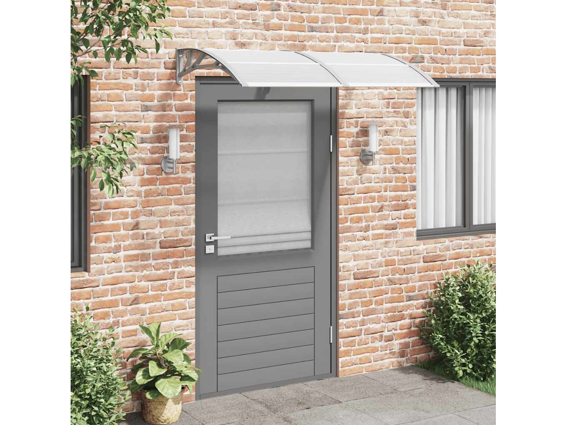 Vidaxl Toldo De Porta Cinzento 150x75 Cm Policarbonato